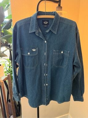 Dockers Dark Blue Denim Button-Down Shirt
